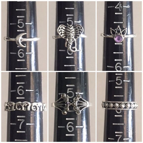 13 Piece Tribal Moon Midi Ring Set (RS09) - Picture 5 of 7